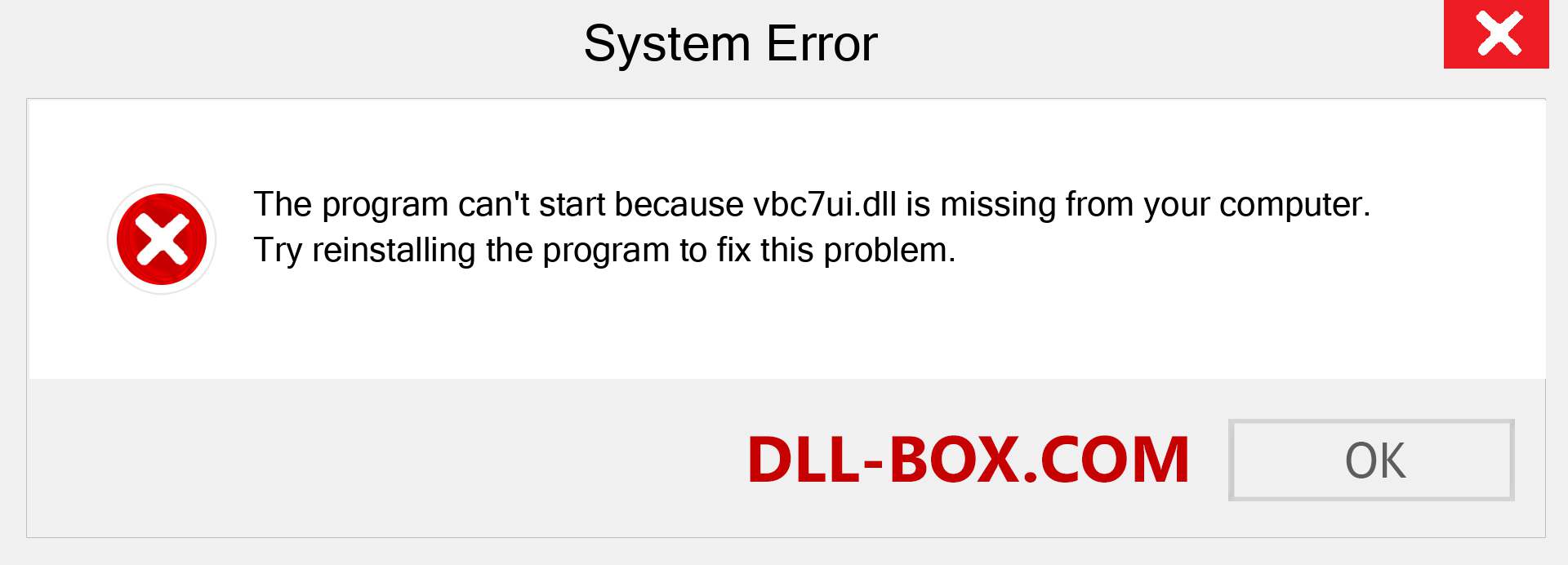  vbc7ui.dll file is missing?. Download for Windows 7, 8, 10 - Fix  vbc7ui dll Missing Error on Windows, photos, images